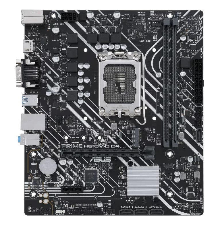 ASUS H610M PRIME H610M-D D4-CSM Intel LGA 1700 mATX Motherboard, DDR4 64GB, PCIe4.0, M.2, 1Gb Eth...