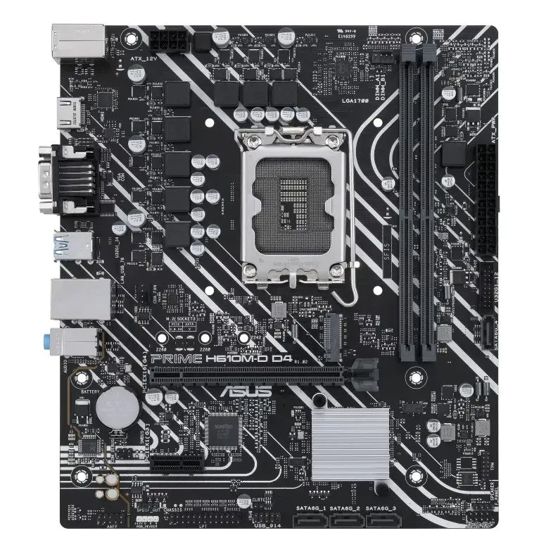 ASUS PRIME H610M-D D4-CSM mATX-Motherboard, LGA1700, DDR4 64GB, PCIe 4.0, 1× M.2, 1GbE - Motherbo...