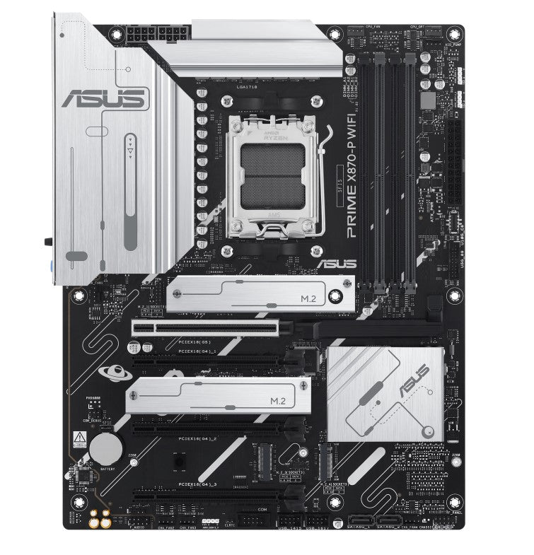 ASUS AMD PRIME X870-P WIFI-CSM (AM5) ATX Motherboard, DDR5 192GB, 1x PCIe 5.0 x16 slot, 4 x M.2 s...