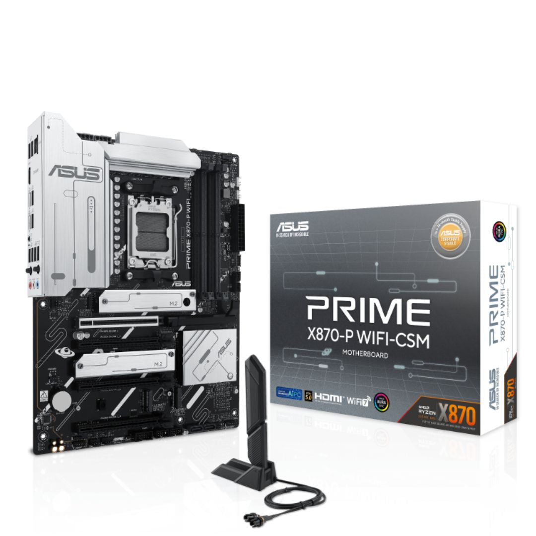 ASUS AMD PRIME X870-P WIFI-CSM (AM5) ATX Motherboard, DDR5 192GB, 1x PCIe 5.0 x16 slot, 4 x M.2 s... - Image 4