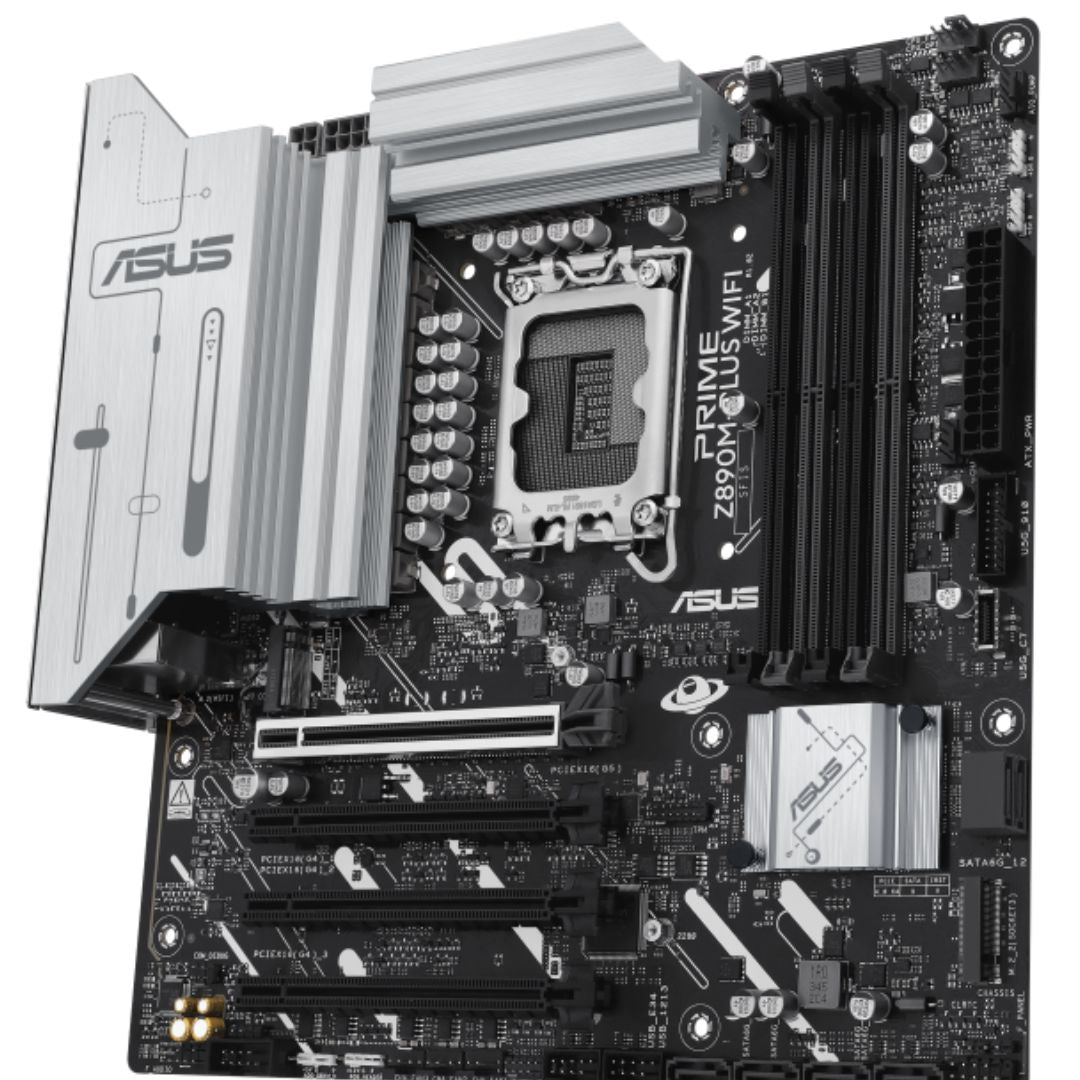 ASUS PRIME Z890M-PLUS WIFI-CSM LGA1851 mATX Motherboard 192GB, DDR5, 1 x PCIe 5.0 x16 slots, 3 x... - Image 3