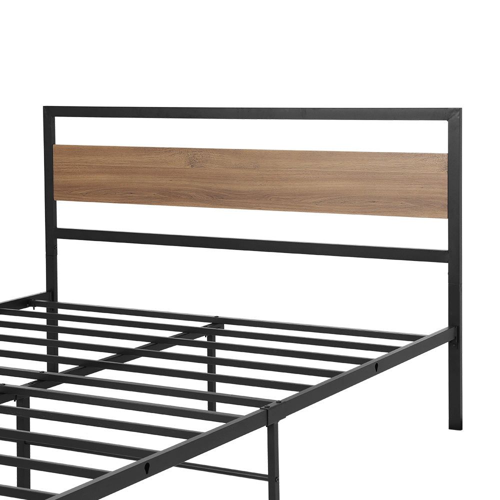 Artiss Bed Frame Double Size Metal Base Mattress Platform Foundation Black DREW - Image 3