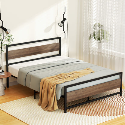 Artiss Bed Frame Queen Size Metal Base Mattress Platform Foundation Black DREW - Image 5