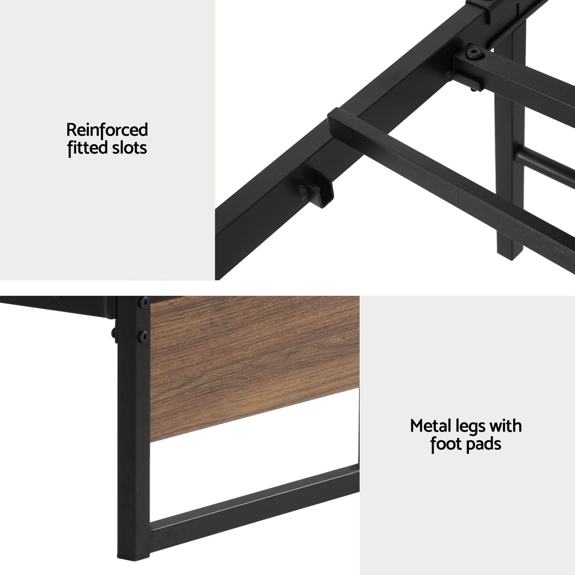 Artiss Bed Frame Metal Frame Double Size Bed Base 2 Drawers OSLO - Image 6