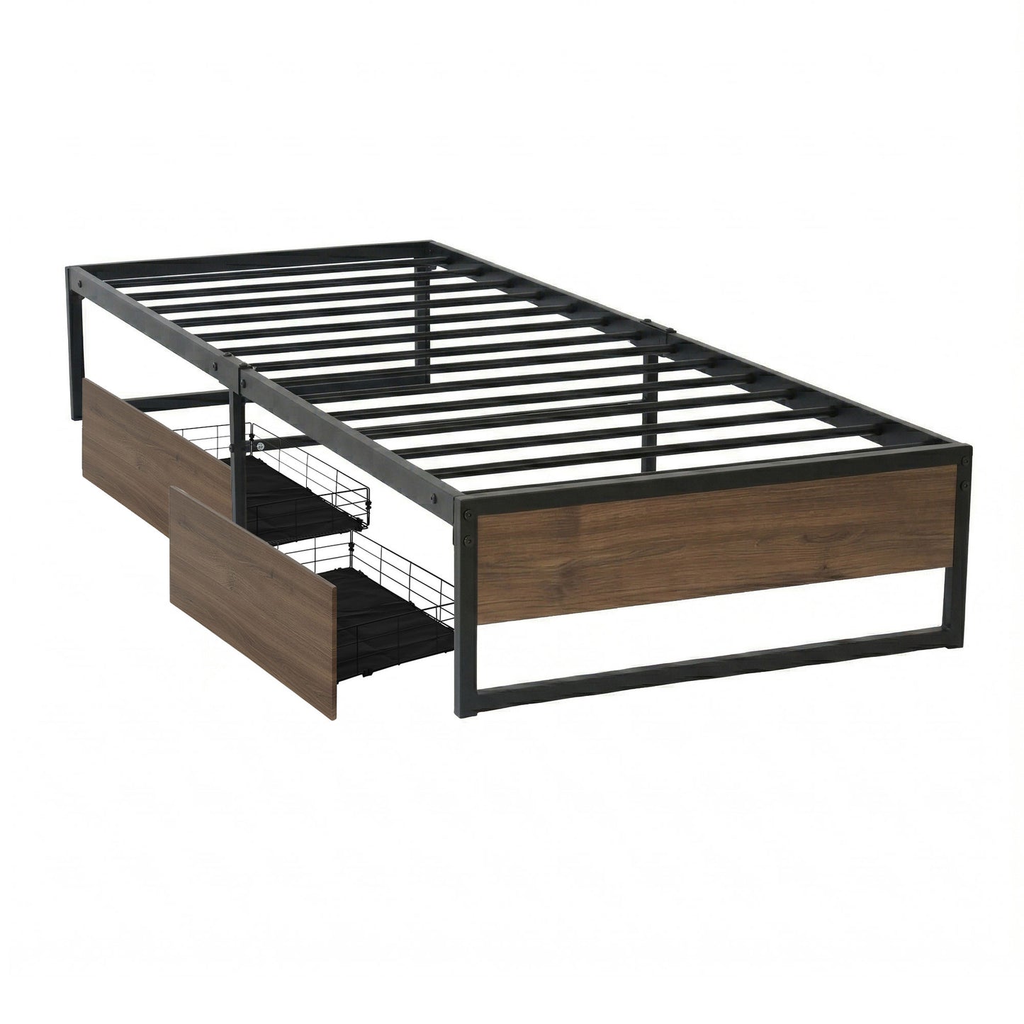 Artiss Bed Frame Metal Frame King Single Bed Base 2 Drawers OSLO - Image 8