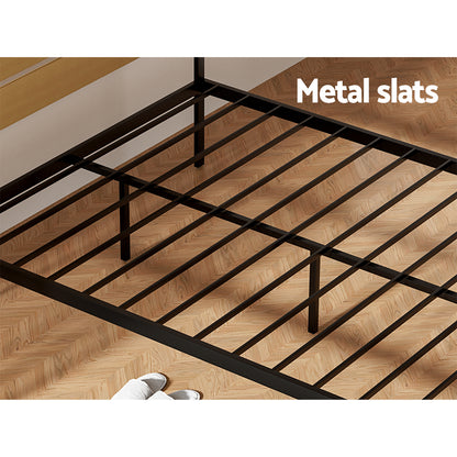 Artiss Bed Frame Double Size Metal Base Mattress Platform Foundation Black PAULA - Image 6