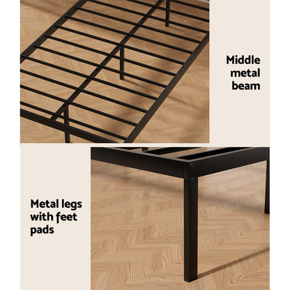 Artiss Bed Frame King Single Size Metal Base Mattress Platform Foundation PAULA - Image 7