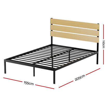 Artiss Bed Frame Queen Size Metal Base Mattress Platform Foundation Black PAULA - Image 2