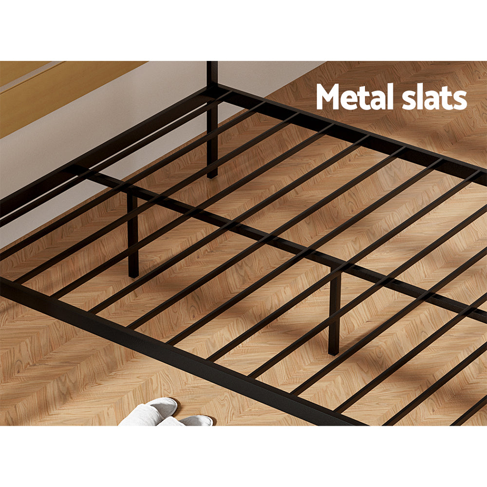 Artiss Bed Frame Queen Size Metal Base Mattress Platform Foundation Black PAULA - Image 6