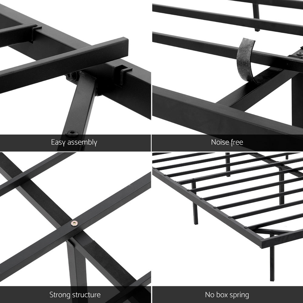 Artiss Double Bed Frame,Floating Metal Bed Frame with Smart LED Lights - Sturdy Metal Platform Bed Base, Silent Design, Tool-Free Assembly, 300KG Capacity for Home/Hotel/Master Bedroom​ - Image 6