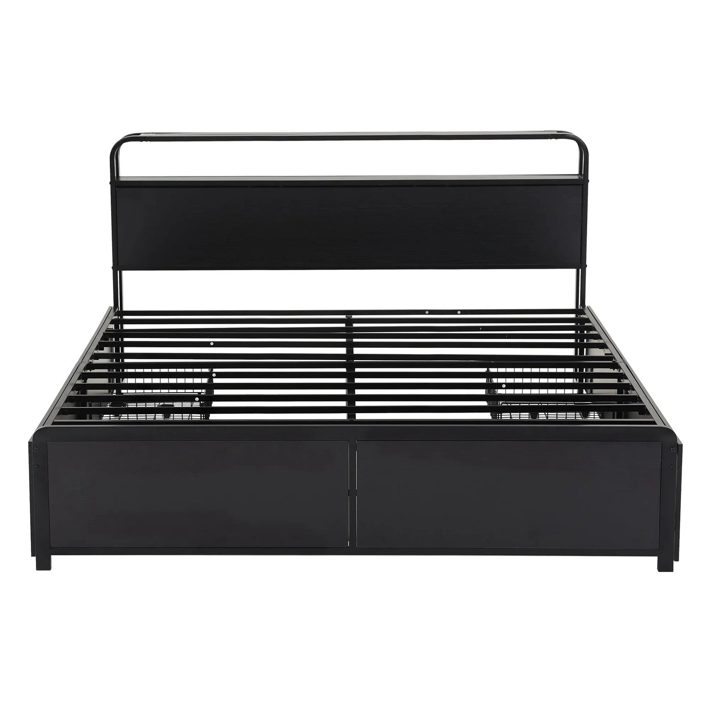 Artiss King Metal Bed Frame 4 Drawers Hidden Storage Headboard HEDY - Image 4