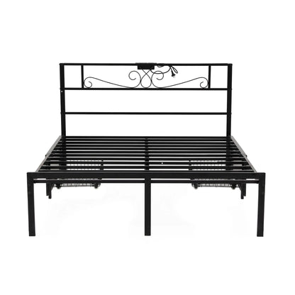 Artiss Double Bed Frame with Charging Station & Storage Drawers Metal - Image 4