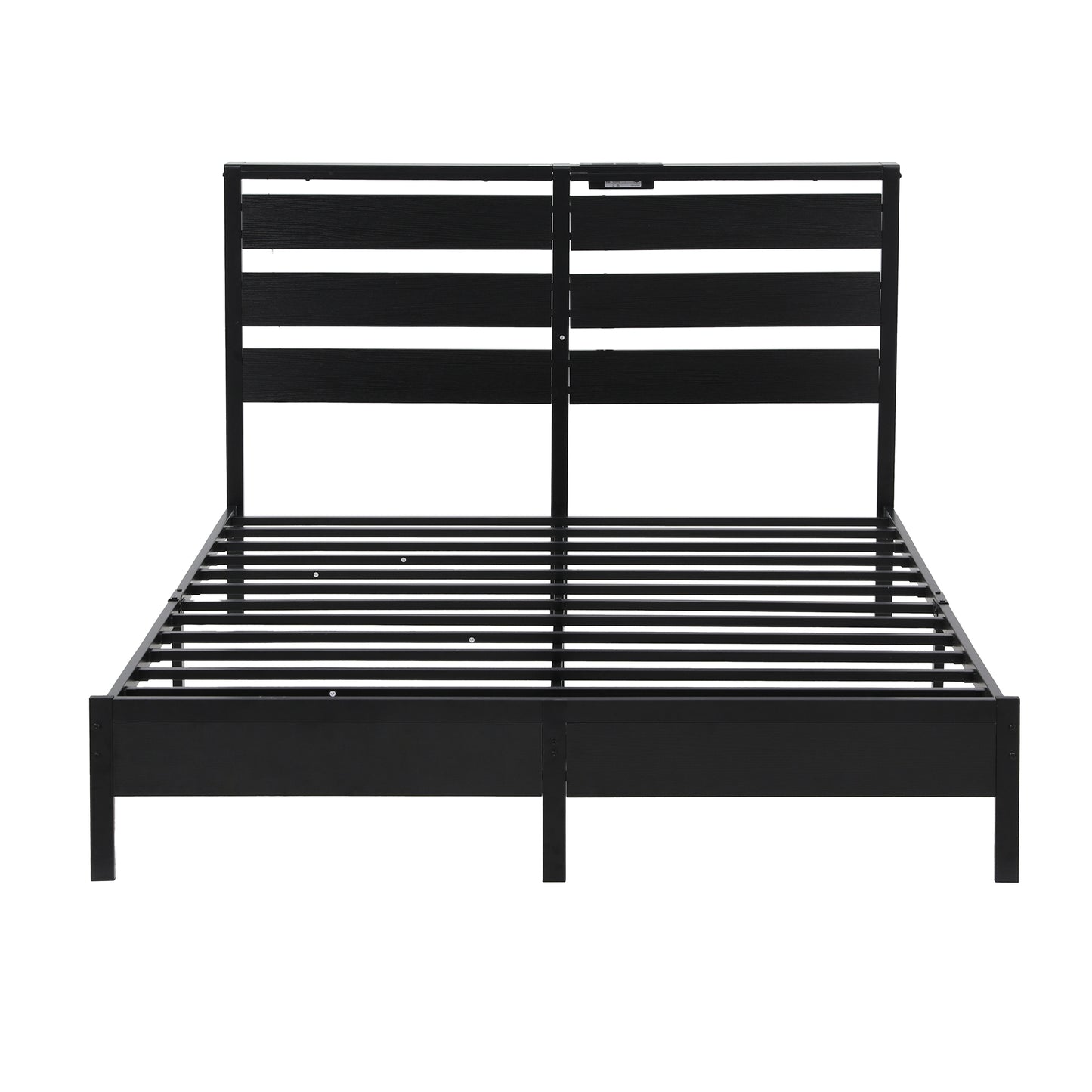Artiss Bed Frame Double Size LED Metal Bed Base with Charging Station - Image 3