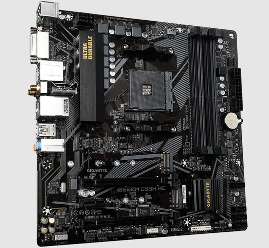 Gigabyte B550M DS3H AC AM4 Ryzen mATX Motherboard, 4x DDR4, 3x PCI-e, 2x M.2, 4x SATA III, RAID 0... - Image 2