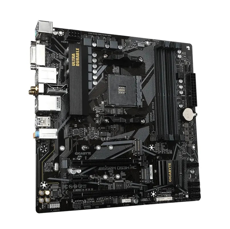 Gigabyte B550M DS3H AC AM4 Ryzen mATX Motherboard, 4x DDR4, 3x PCI-e, 2x M.2, 4x SATA III, RAID 0... - Image 2