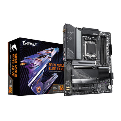 Gigabyte B650 AORUS ELITE AX V2 AMD AM5 ATX Motherboard 4x DDR5~128GB,3x PCIe x16, 3x M.2, 4x SAT...