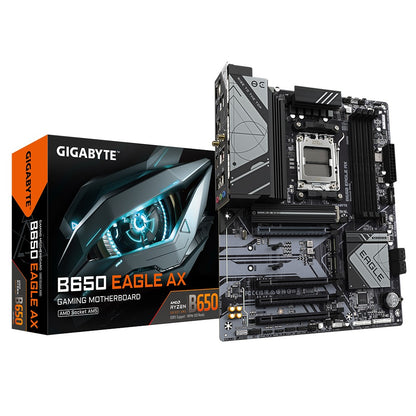 Gigabyte B650 EAGLE AX, AM5, 4 x DDR5 up to 256 GB,  1 x HDMI port, 4x PCI Express x16, 3x  M.2....