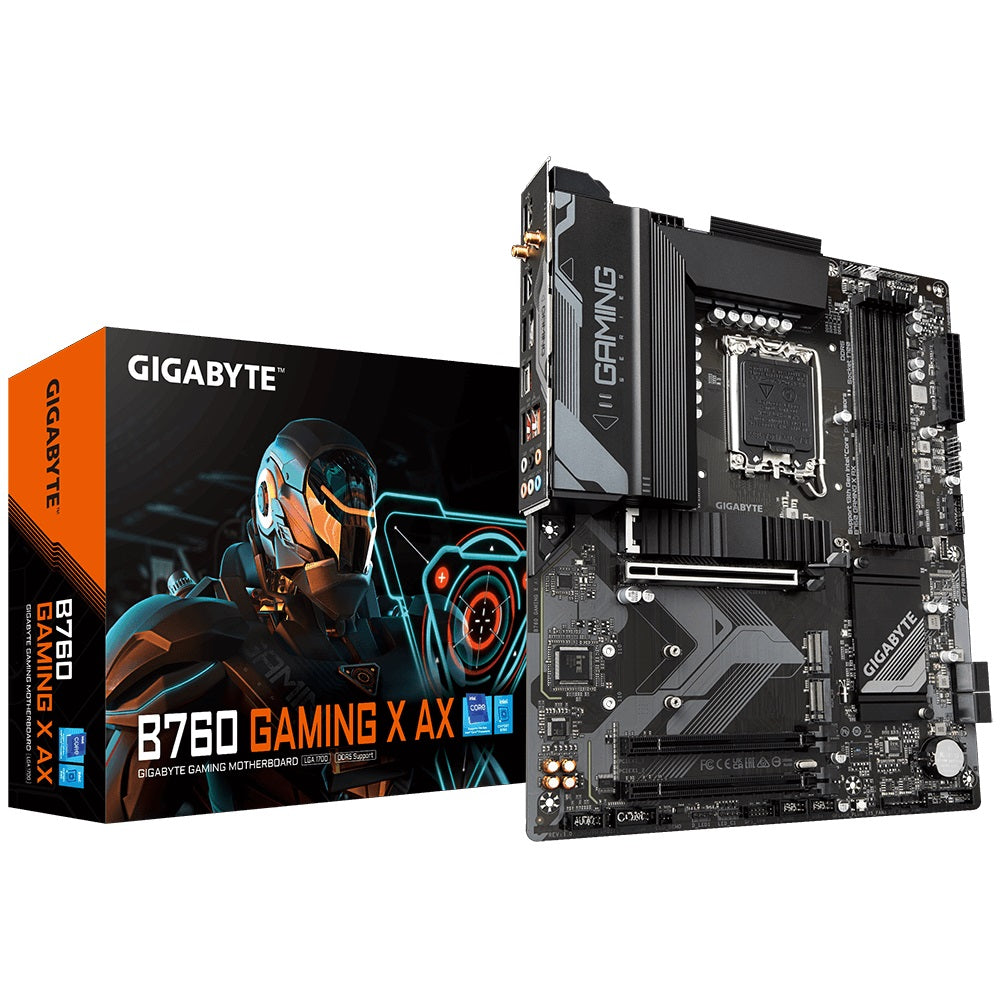 Gigabyte B760 Gaming X AX Intel LGA 1700 ATX Motherboard, 4x DDR5 ~128GB, 3x PCI-E x16, 3x M.2, 4...