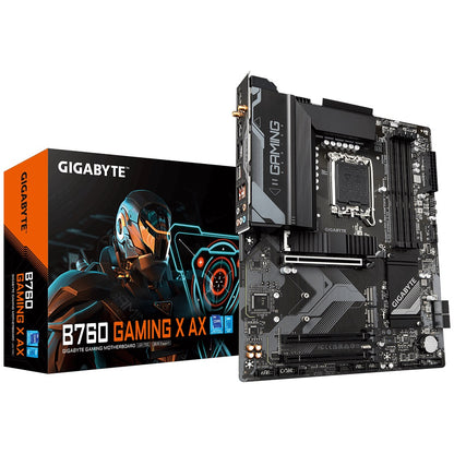 Gigabyte B760 Gaming X AX Intel LGA 1700 ATX Motherboard, 4x DDR5 ~128GB, 3x PCI-E x16, 3x M.2, 4...
