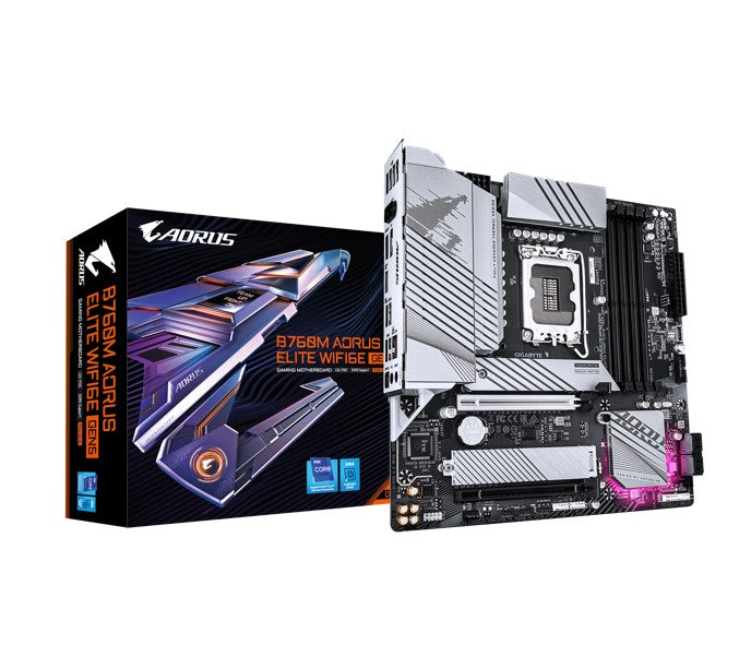 Gigabyte B760M AORUS ELITE WIFI6E GE Intel LGA 1700 mATX Motherboard, 4x DDR5 ~256GB, 2x PCI-E x1... - Image 4