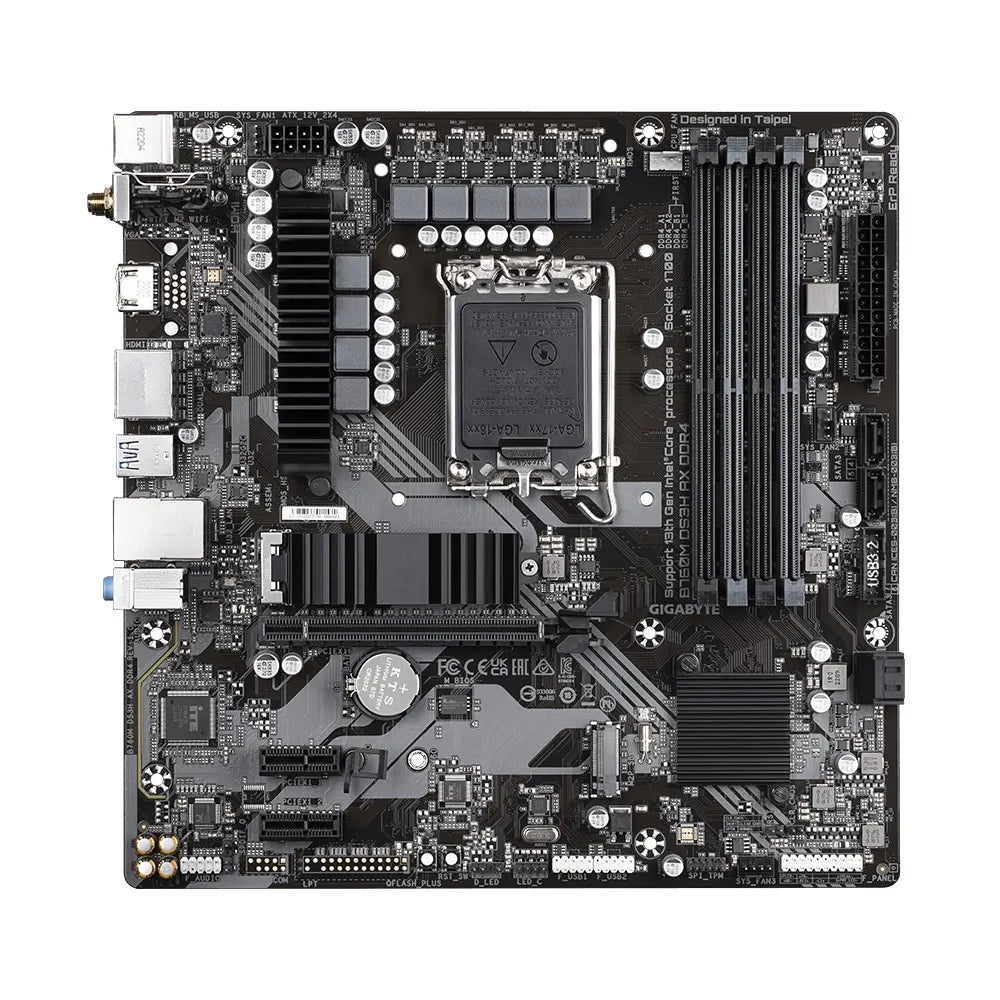 Gigabyte B760M DS3H AX DDR4 Intel LGA 1700 m-ATX Motherboard, 4x DDR4 ~128GB, 1x PCI-E x16, 1x PC... - Image 2