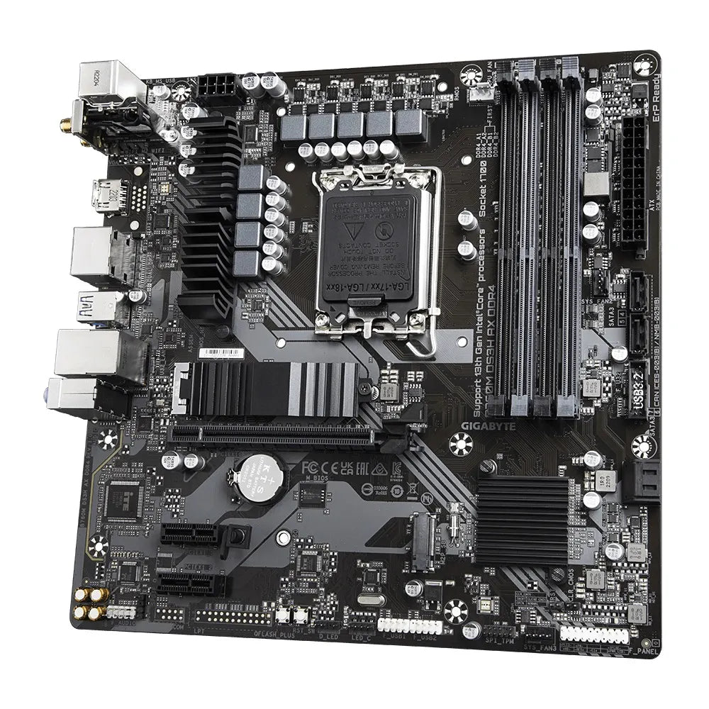 Gigabyte B760M DS3H AX DDR4 Intel LGA 1700 m-ATX Motherboard, 4x DDR4 ~128GB, 1x PCI-E x16, 1x PC... - Image 3