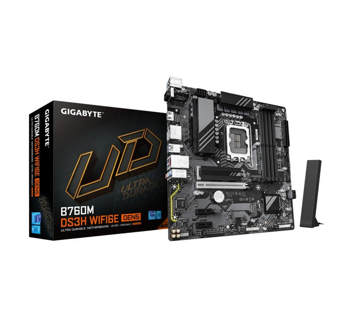 Gigabyte B760M DS3H WIFI6E GEN5 Intel LGA 1700 mATX Motherboard, 4x DDR5 ~256GB, 1x PCI-E x16, 2x... - Image 4