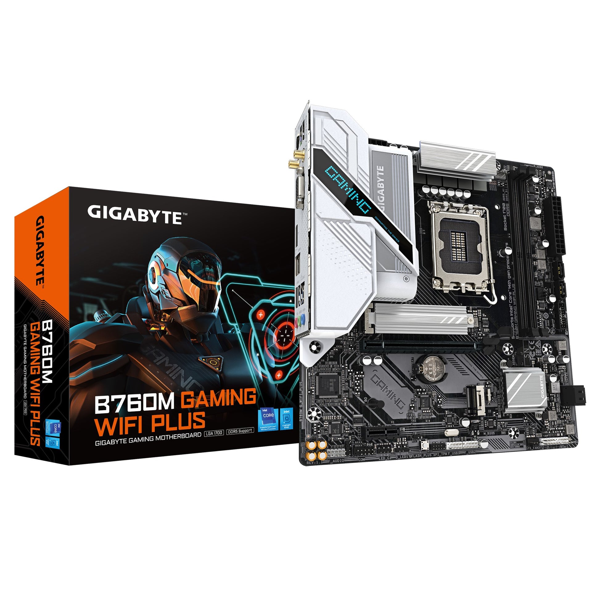 Gigabyte B760M GAMING WIFI PLUS  Intel LGA 1700 m-ATX Motherboard, 2x DDR5 ~128GB, 1x PCI-E x16,...
