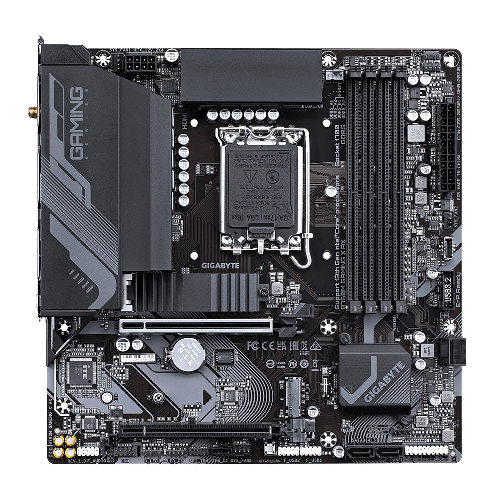 Gigabyte B760M Gaming X AX Intel LGA 1700 m-ATX Motherboard, 4x DDR5 ~128GB, 1x PCI-E x16, 1x PCI... - Image 2