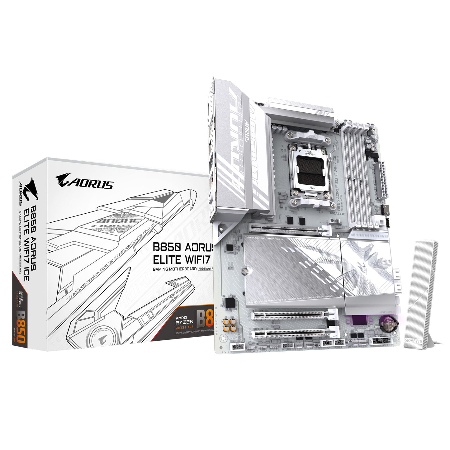 Gigabyte B850 A ELITE WF7 ICE 1.0 , AMD AM5, 1 x HDMI, 3 x PCI Express x16, 3 x M.2, 4 x SATA, 9x...