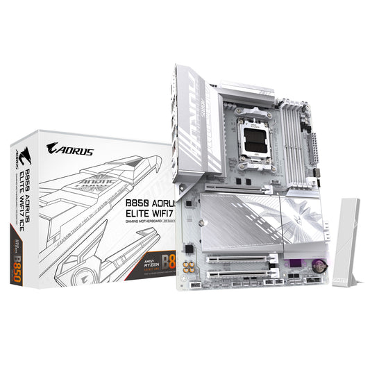 Gigabyte B850 A ELITE WF7 ICE 1.0 , AMD AM5, 1 x HDMI, 3 x PCI Express x16, 3 x M.2, 4 x SATA, 9x...