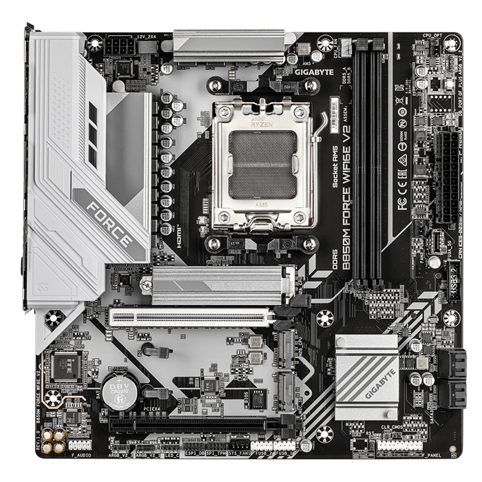 Gigabyte B850M FORCE  WIFI6E V2, AMD AM5, 2 x DDR5 up to 128 GB, 1 x HDMI, 2 x PCI Express x16, 3... - Image 2