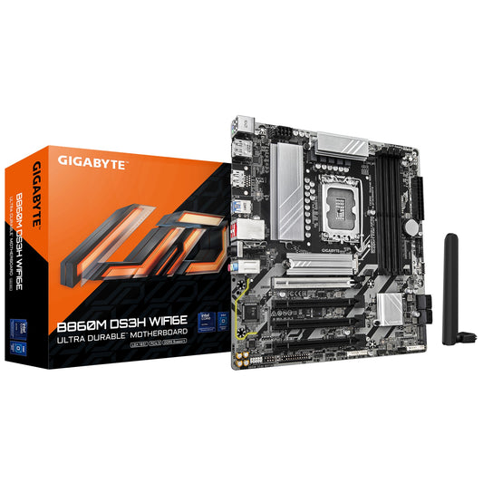 Gigabyte M/B B860M DS3H WIFI6E 1.0, Intel ® B860, 4 x DDR5 up to 256 GB, 1x HDMI, 4 x PCI Express...
