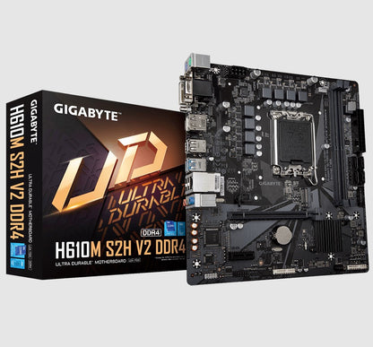 Gigabyte H610M S2H V2 DDR4 Motherboard with 6+1+1 Hybrid Phases Digital VRM Design, PCIe 4.0* Des...