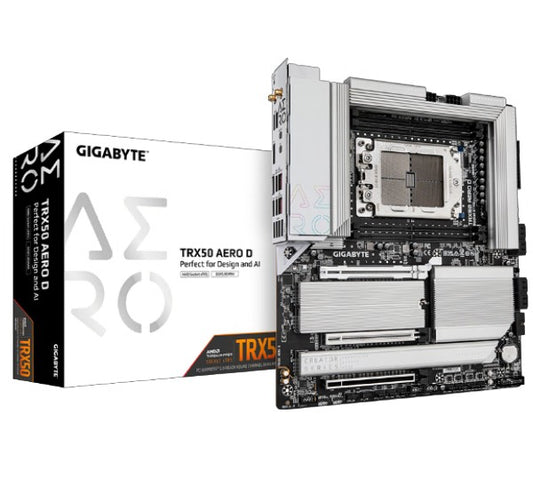Gigabyte TRX50 AERO D AMD Ryzen Motherboard 4x DDR5~256GB,2x PCIe x16 slots, 4x M.2, 8x SATA 6Gb/...