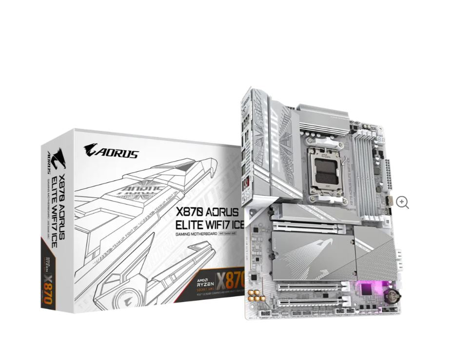 Gigabyte X870 AORUS ELITE WF7 ICE AMD AM5 ATX Motherboard 4x DDR5~256GB,3x PCIe x16, 4x M.2, 4x S...