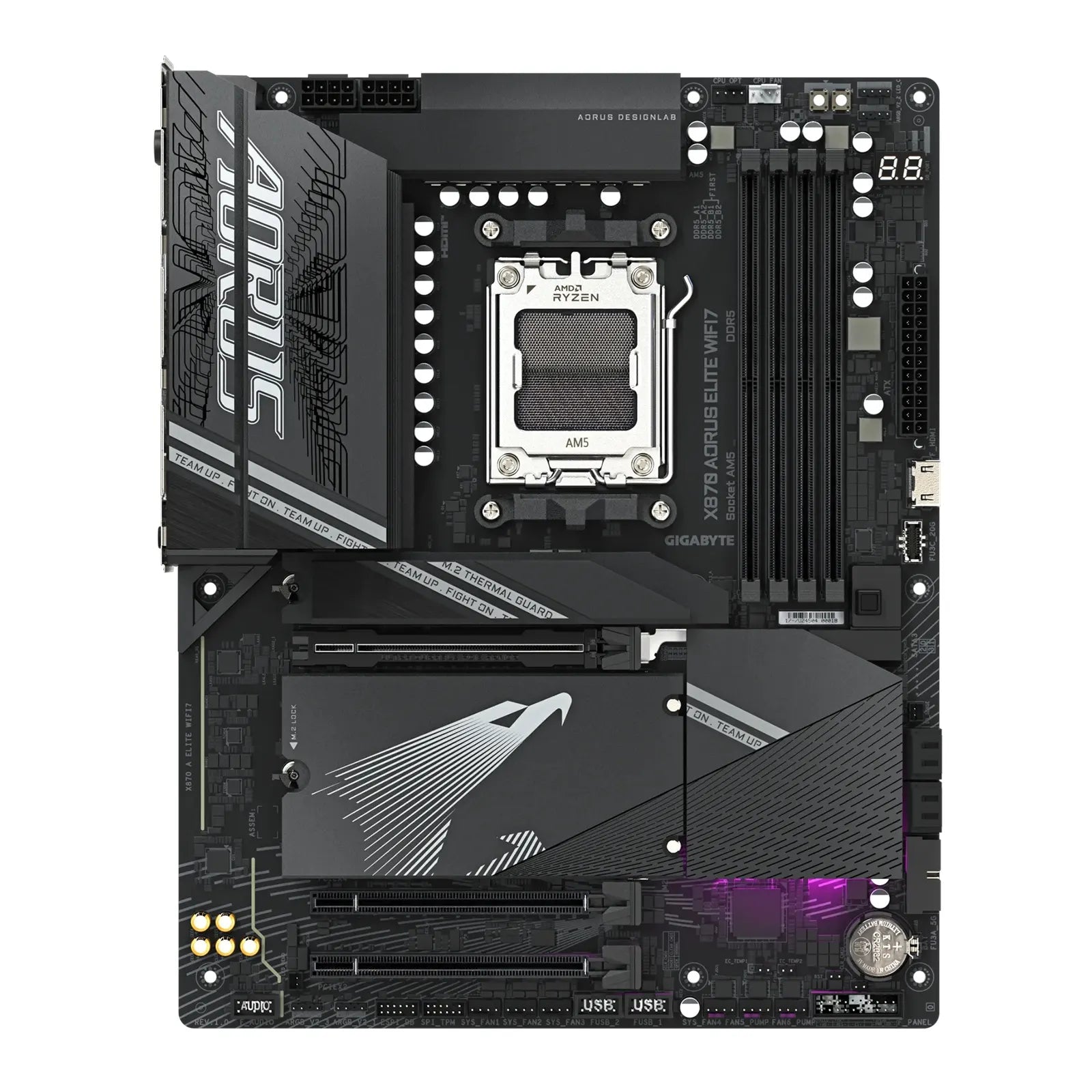 Gigabyte X870 AORUS ELITE WIFI7 AMD AM5 ATX Motherboard 4x DDR5~256GB,3x PCIe x16, 4x M.2, 4x SAT... - Image 2