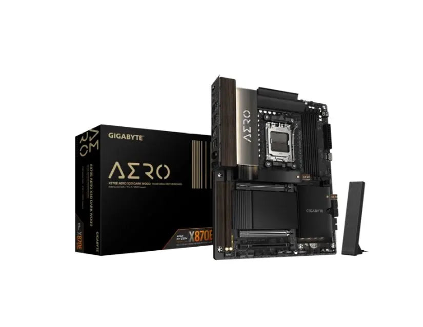 Gigabyte X870E AERO X3D DK WOOD AM5 DDR5 256GB USB4 Wi-Fi7 MT7927, RZ738 5GbE PCIe5 M.2 PCIe5/4 H...