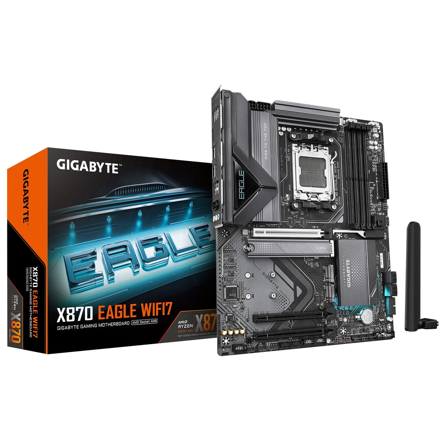 Gigabyte X870 EAGLE WIFI7 AMD AM5 ATX Motherboard 4x DDR5~256GB,3x PCIe x16, 3x M.2, 4x SATA 6, 4...