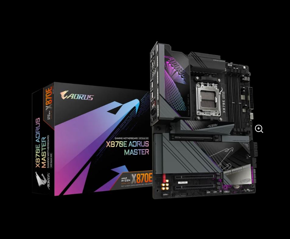 Gigabyte X870E AORUS MASTER AMD AM5 ATX Motherboard 4x DDR5~256GB,3x PCIe x16, 4x M.2, 4x SATA 6,...