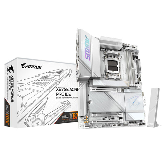 Gigabyte X870E AORUS PRO ICE AMD AM5 ATX Motherboard 4x DDR5~256GB,3x PCIe x16, 4x M.2, 4x SATA 6...