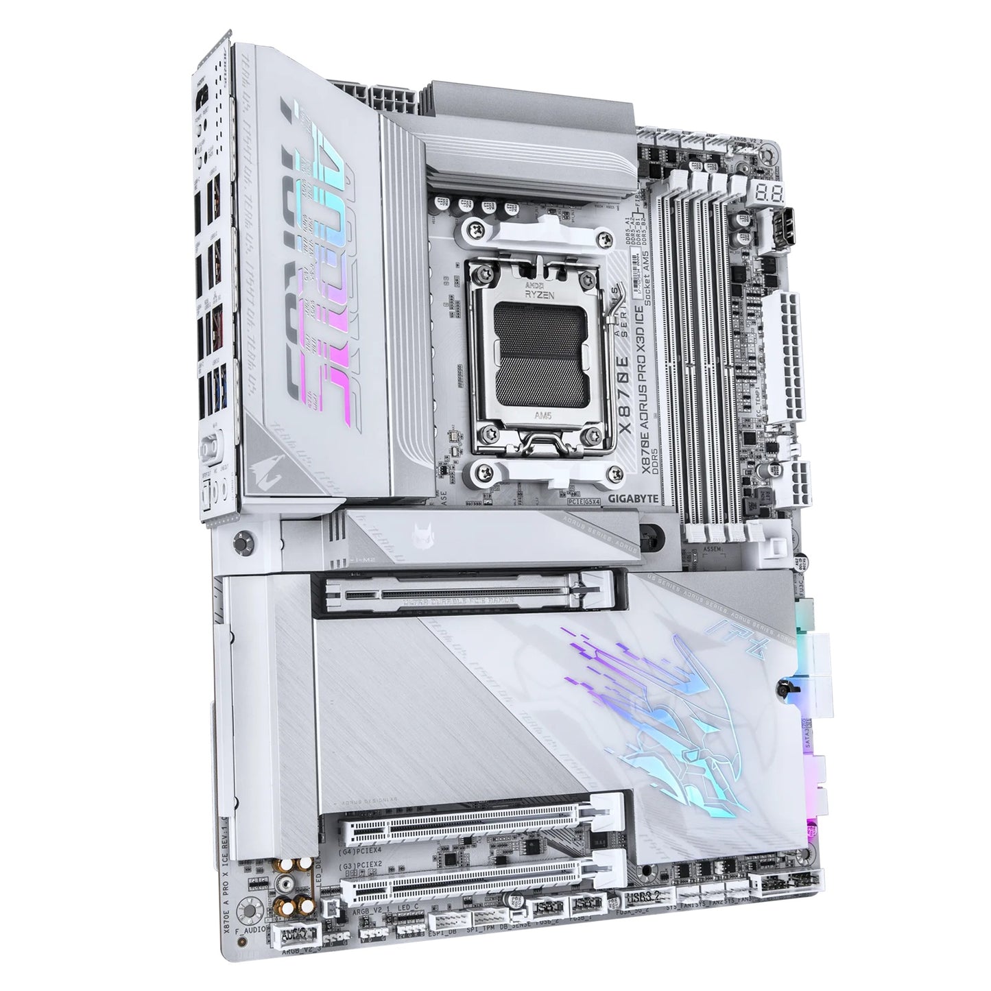 Gigabyte X870E A PRO X ICE: AM5, DDR5 256GB, ALC1220, 5GbE LAN, Q-Flash, Smart Backup, GCC, ATX,... - Image 3