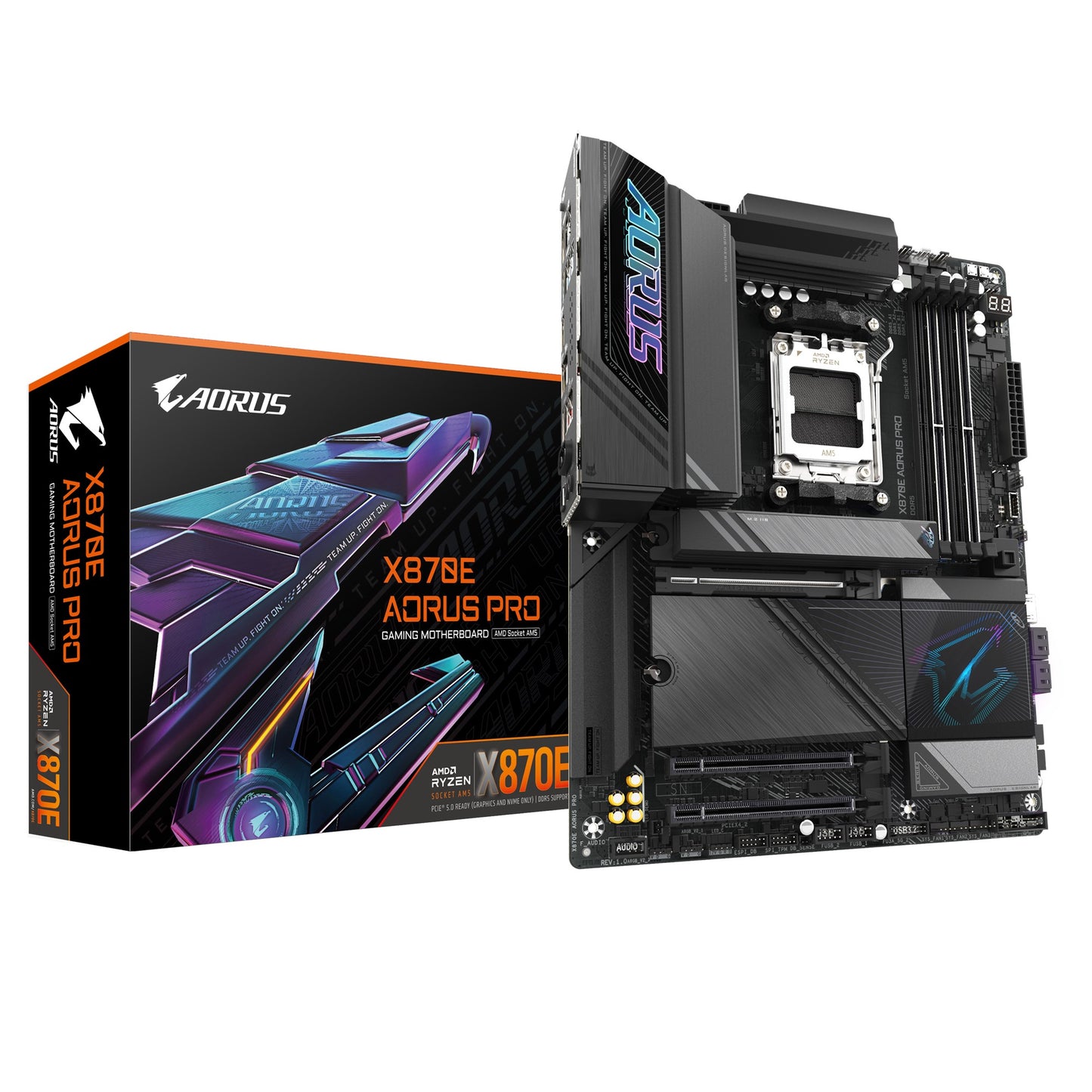 Gigabyte X870E AORUS PRO AMD AM5 ATX Motherboard 4x DDR5~256GB,3x PCIe x16, 4x M.2, 4x SATA 6,7x...