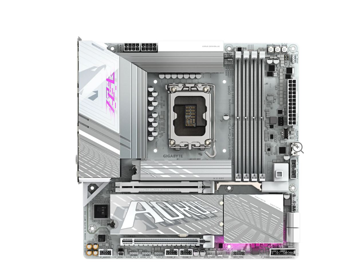 Gigabyte Z890M A ELITE WF7 ICE Intel LGA 1851 m-ATX Motherboard, 4x DDR5 ~256GB, 2x PCI-E x16, 3x... - Image 2