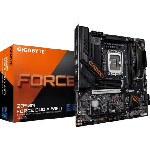 Gigabyte Z890M FORCE DUO X WIFI7 MB Intel LGA 1851 ATX Motherboard, 4x DDR5 ~256GB, 3x PCI-E x16,...