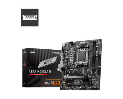 MSI PRO A620M-E AM5 mATX MB 2xDDR5 1xPCIE 16 1 PCI-E 1 1xM.2 4xSATA 4xUSB 3.2 2xUSB 2.0 - Motherb...