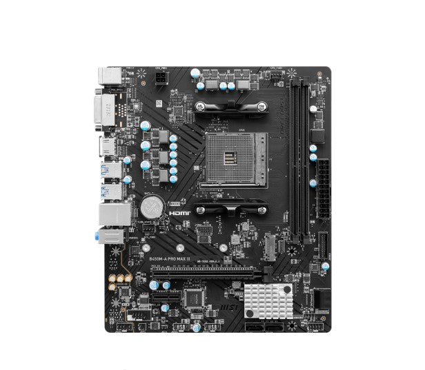 MSI B450M-A PRO MAX II AMD M-ATX Motherboard - AM4 Ryzen, 2xDDR4-max64GBCapacity,1xPCIe x16slot,... - Image 2
