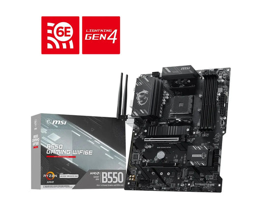 MSI B550 GAMING WIFI6E, AMD B550, AM4, Ryzen 5000/3000, DDR4 128GB, PCIe 4.0, 2x M.2, Wi-Fi 6E, 1...