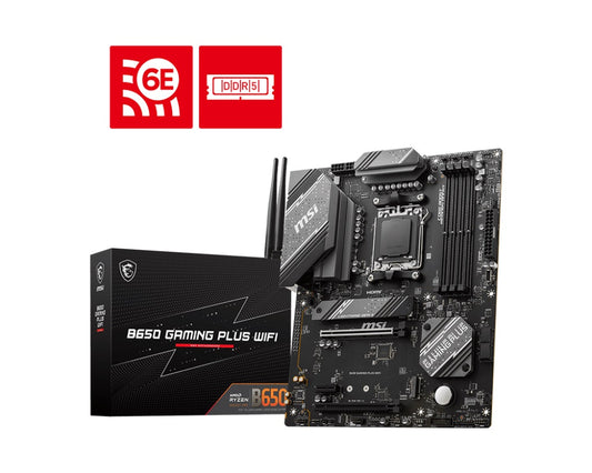 MSI MPG B650 GAMING PLUS WIFI AMD AM5 ATX Motherboard, 4x DDR5 ~192GB, 2x PCI-E x16, 1x PCI-E x1,...