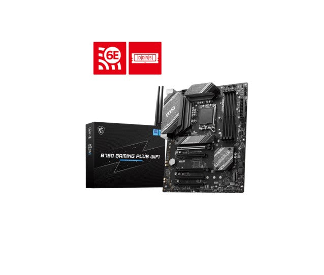 MSI B760 GAMING PLUS WIFI  ATX Motherboard, 4x DDR5~192GB, 5x PCI-E x 16, 2x M.2, 4x SATA, 2x USB...
